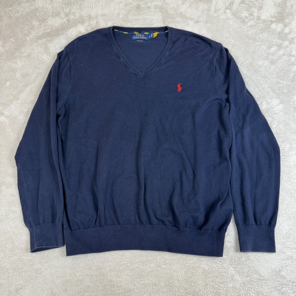 Polo Ralph Lauren Other - Polo Ralph Lauren Sweater Mens L Blue Preowned Pima Cotton Pullover Golf‎ Preppy